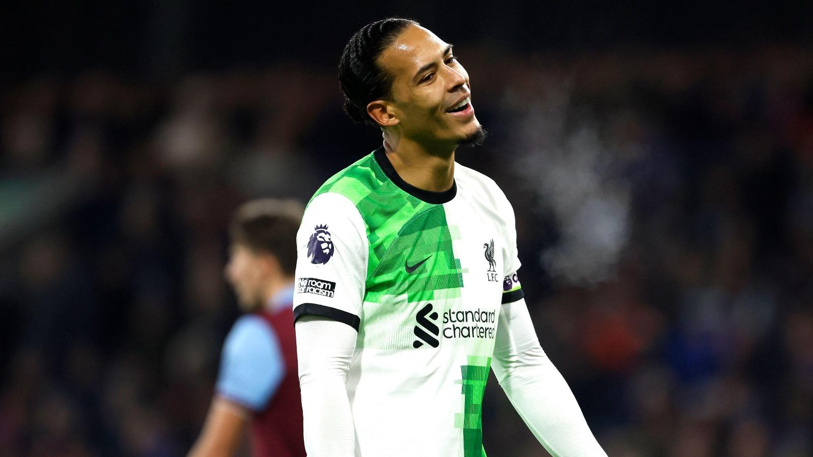 Liverpool's Virgil van Dijk rues a missed chance during the Premier League match at Turf Moor, Burnley. Picture date: Tuesday December 26, 2023.