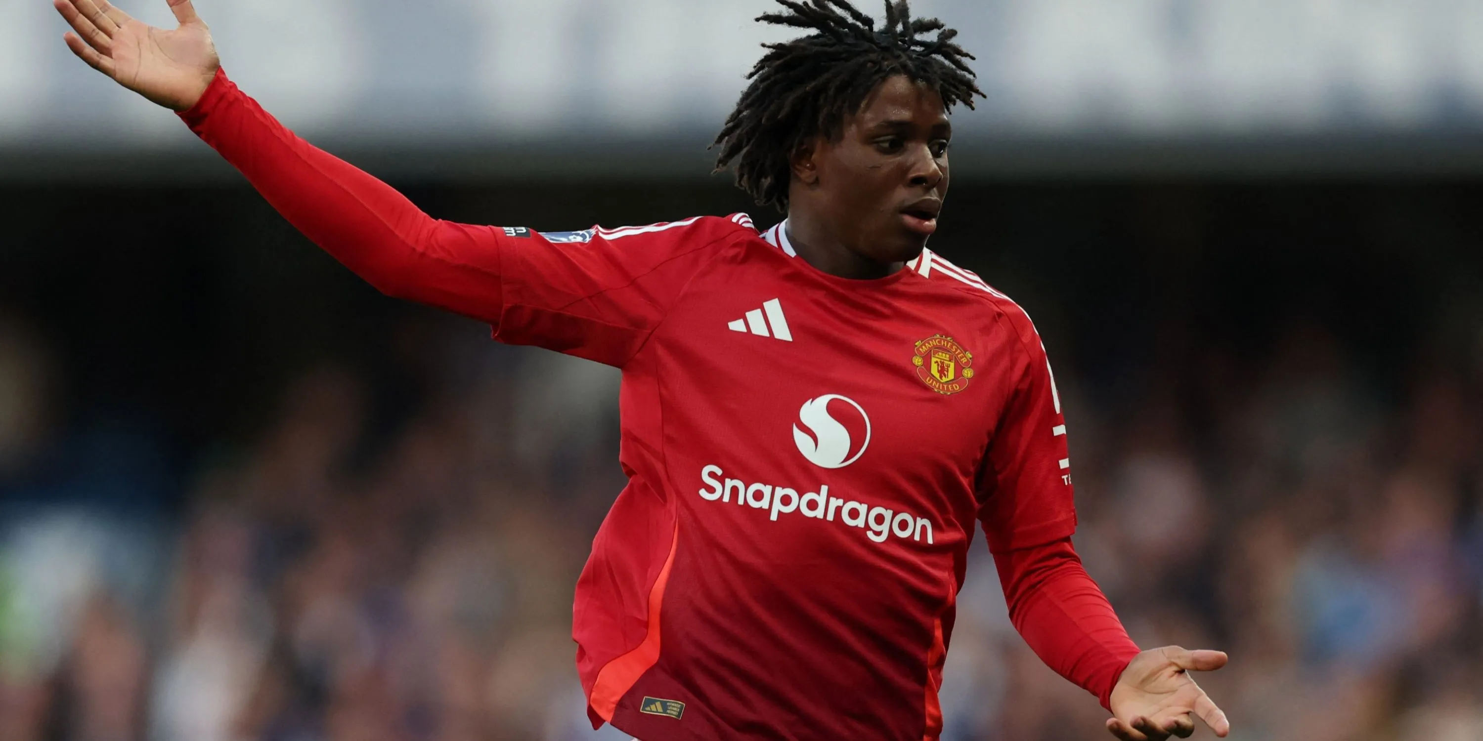 Hậu vệ Patrick Dorgu thi đấu cho Man Utd trong trận chung kết Europa League