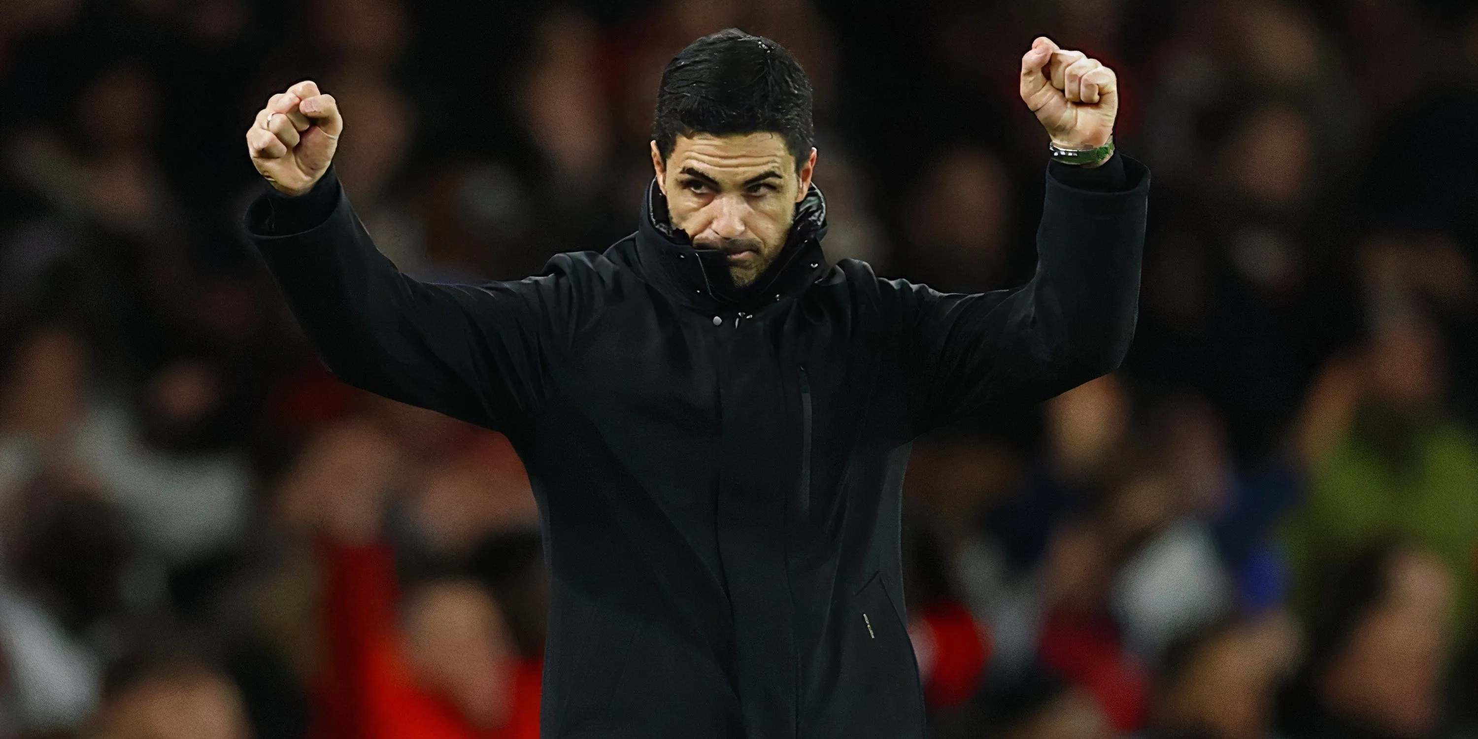 HLV Mikel Arteta của Arsenal ăn mừng