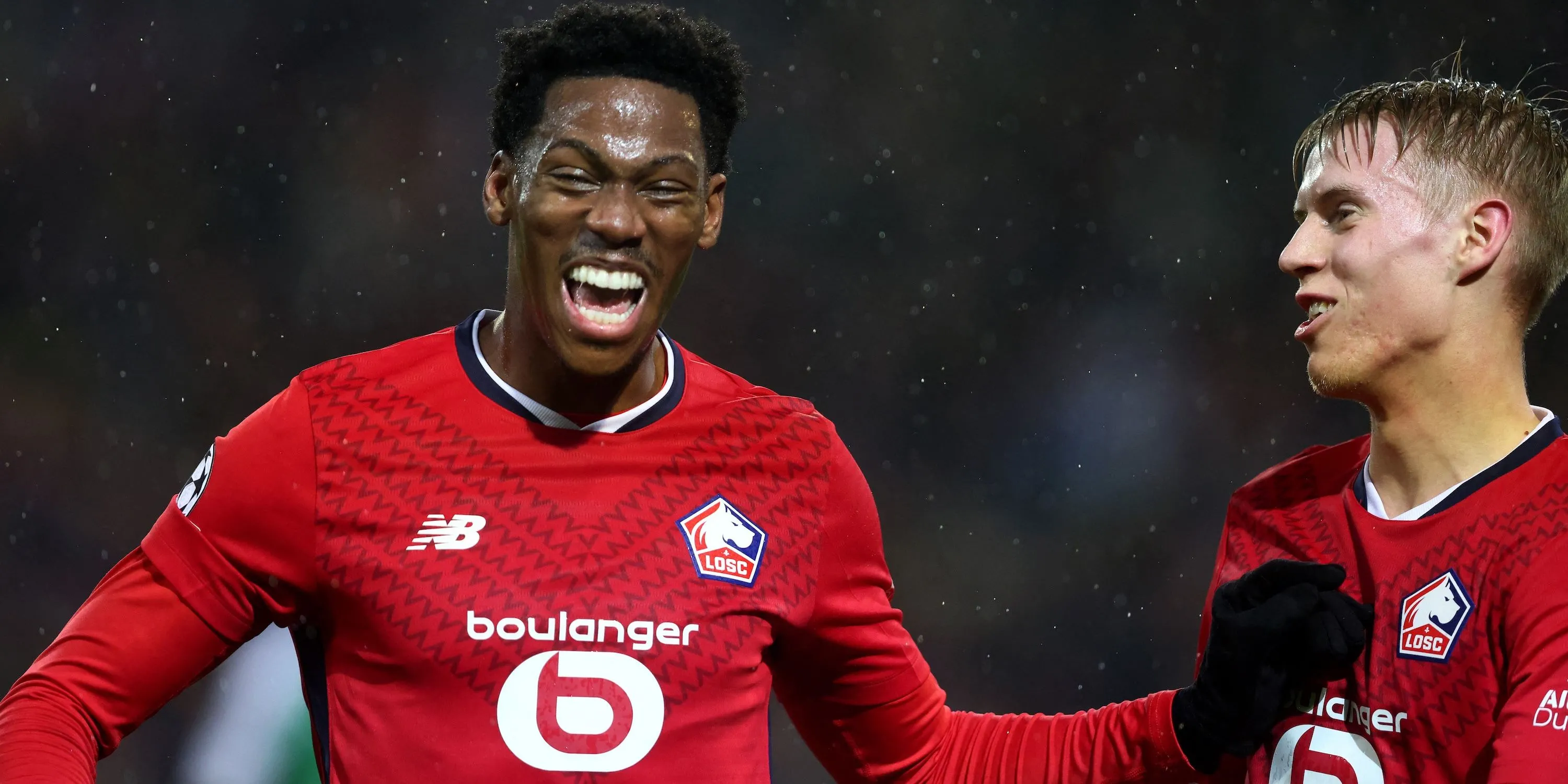 Jonathan David ăn mừng bàn thắng cho Lille, mục tiêu chuyển nhượng của Tottenham