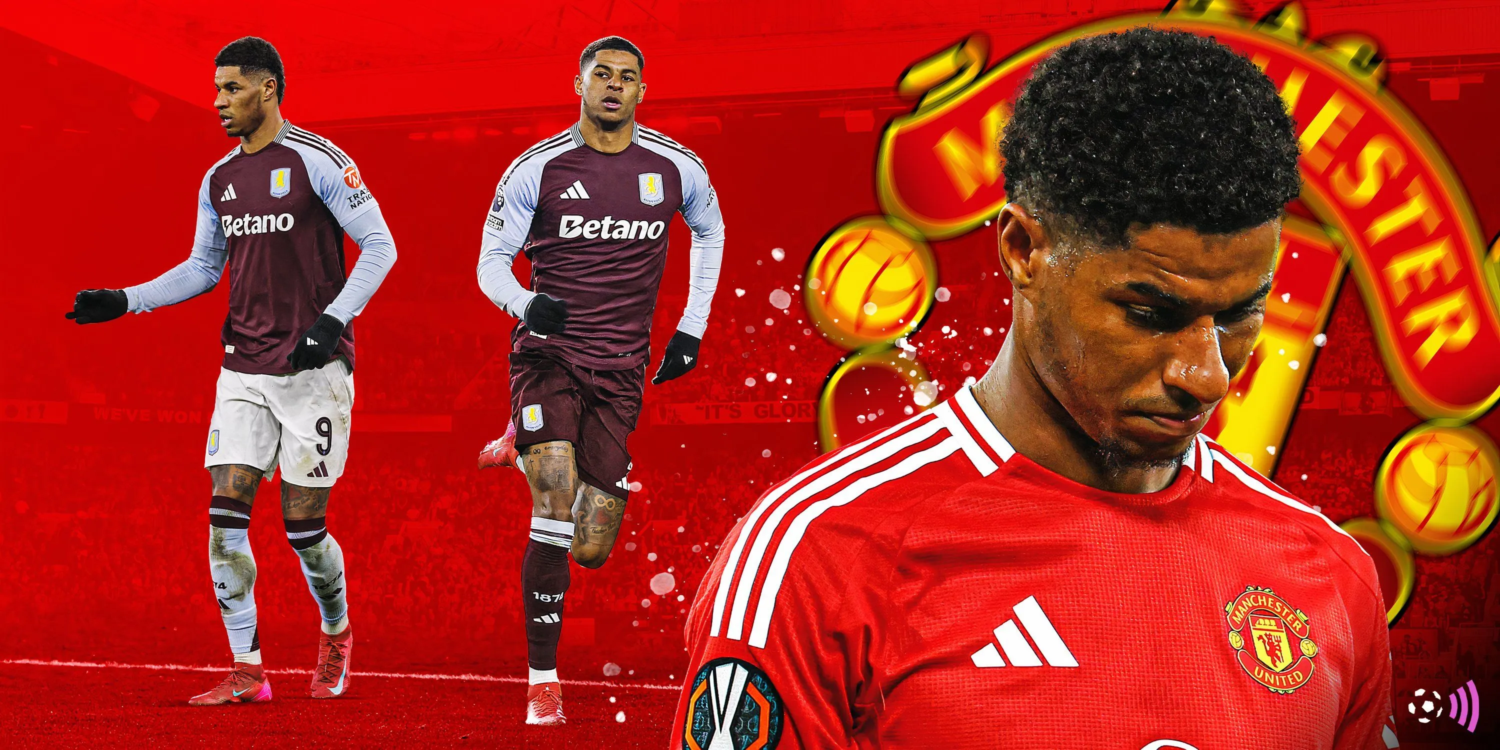 Marcus Rashford trong màu áo Aston Villa tại Ngoại hạng Anh