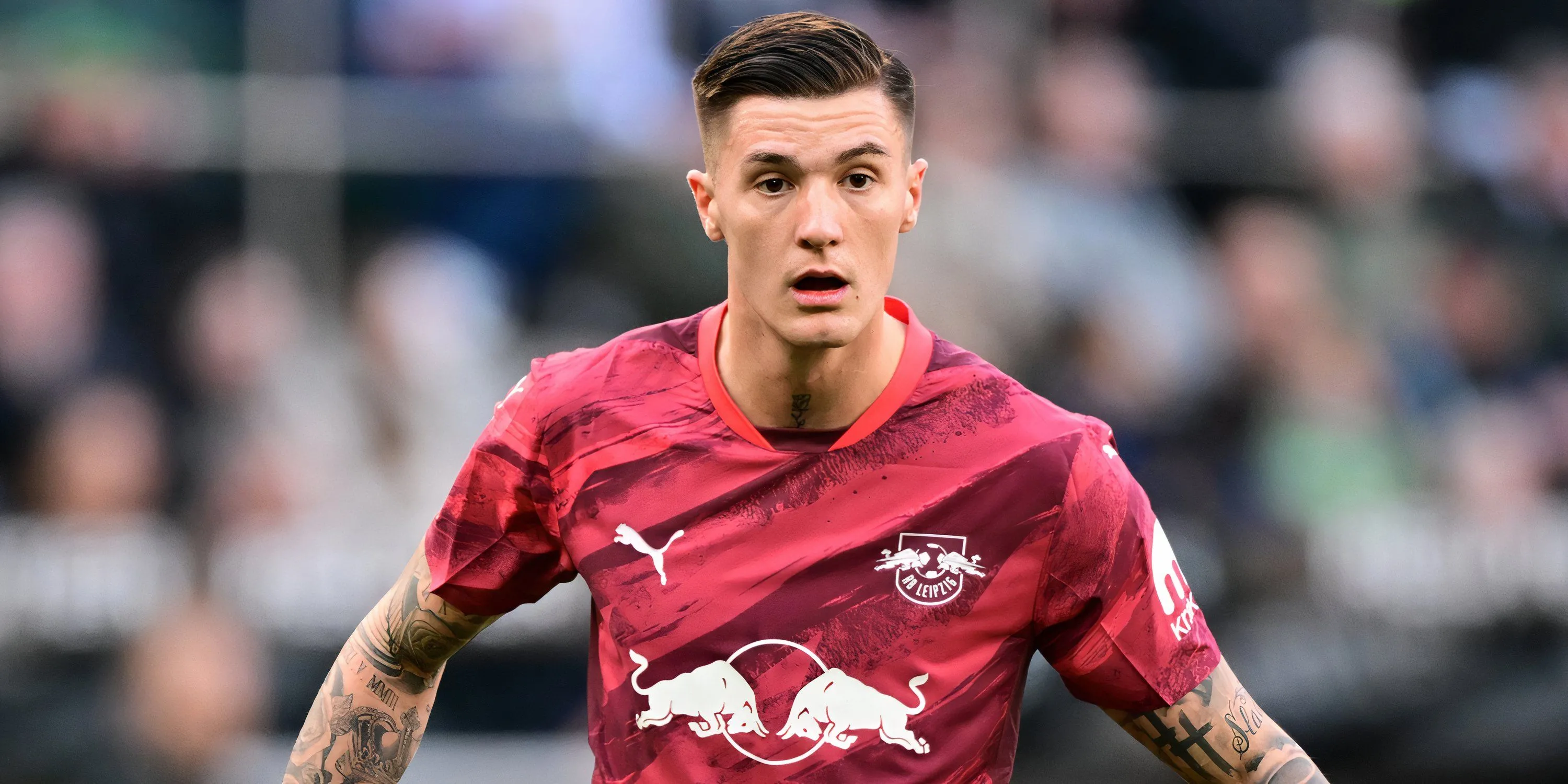 Benjamin Sesko, tiền đạo của RB Leipzig, một mục tiêu chuyển nhượng khác của Arsenal