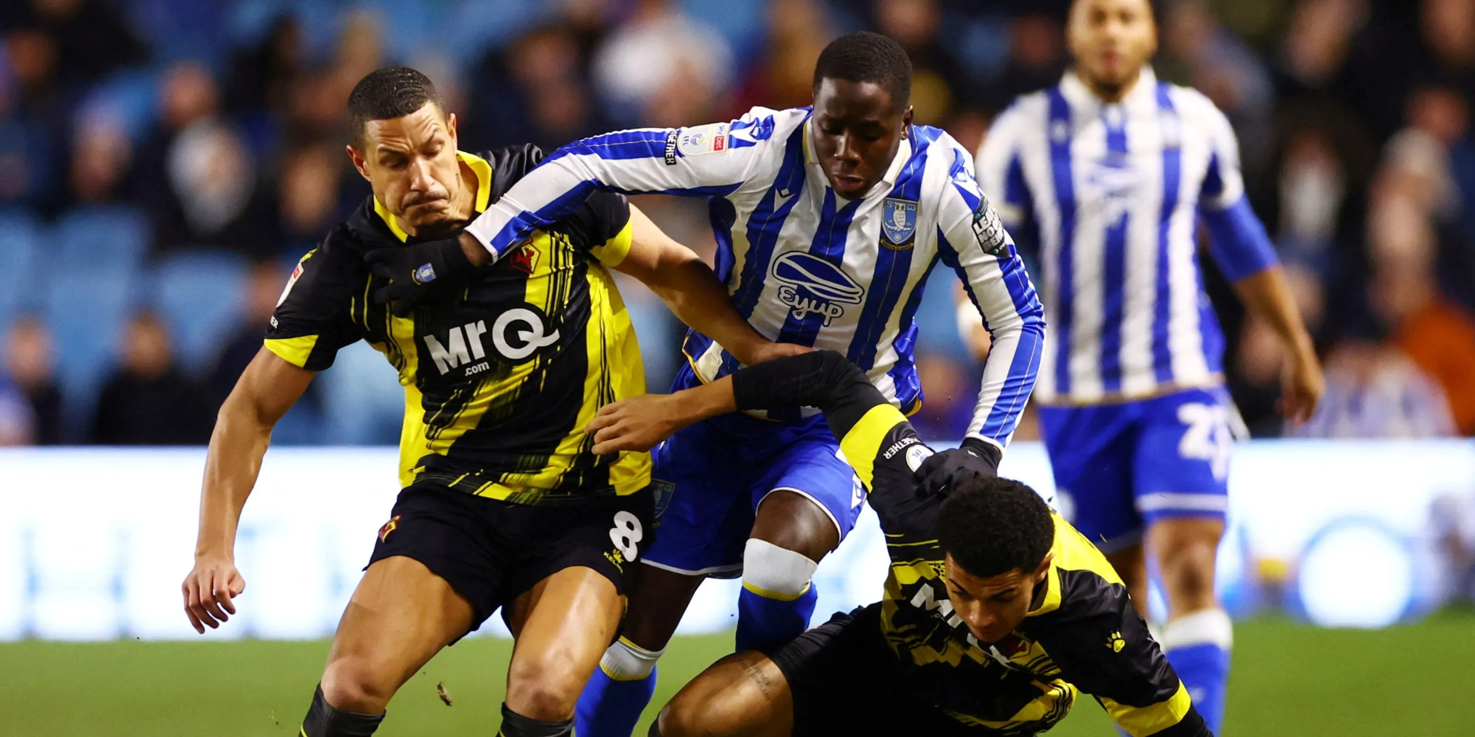Djeidi Gassama trong màu áo Sheffield Wednesday trước khi chuyển đến Rangers với giá 2.2 triệu bảng.