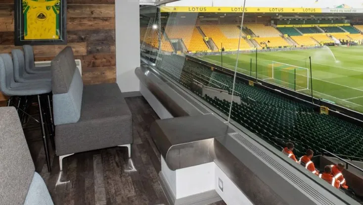 Không gian tiếp khách của Norwich City tại Carrow Road