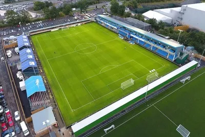 Sân vận động Damson Park nhìn từ trên cao, tổng quan về sân nhà của Solihull Moors FC