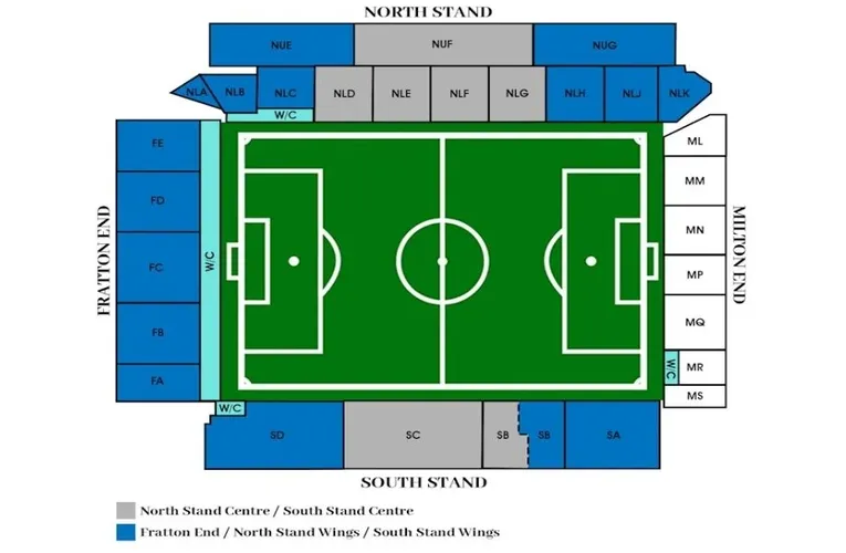 Sơ đồ chỗ ngồi chi tiết của sân vận động Fratton Park