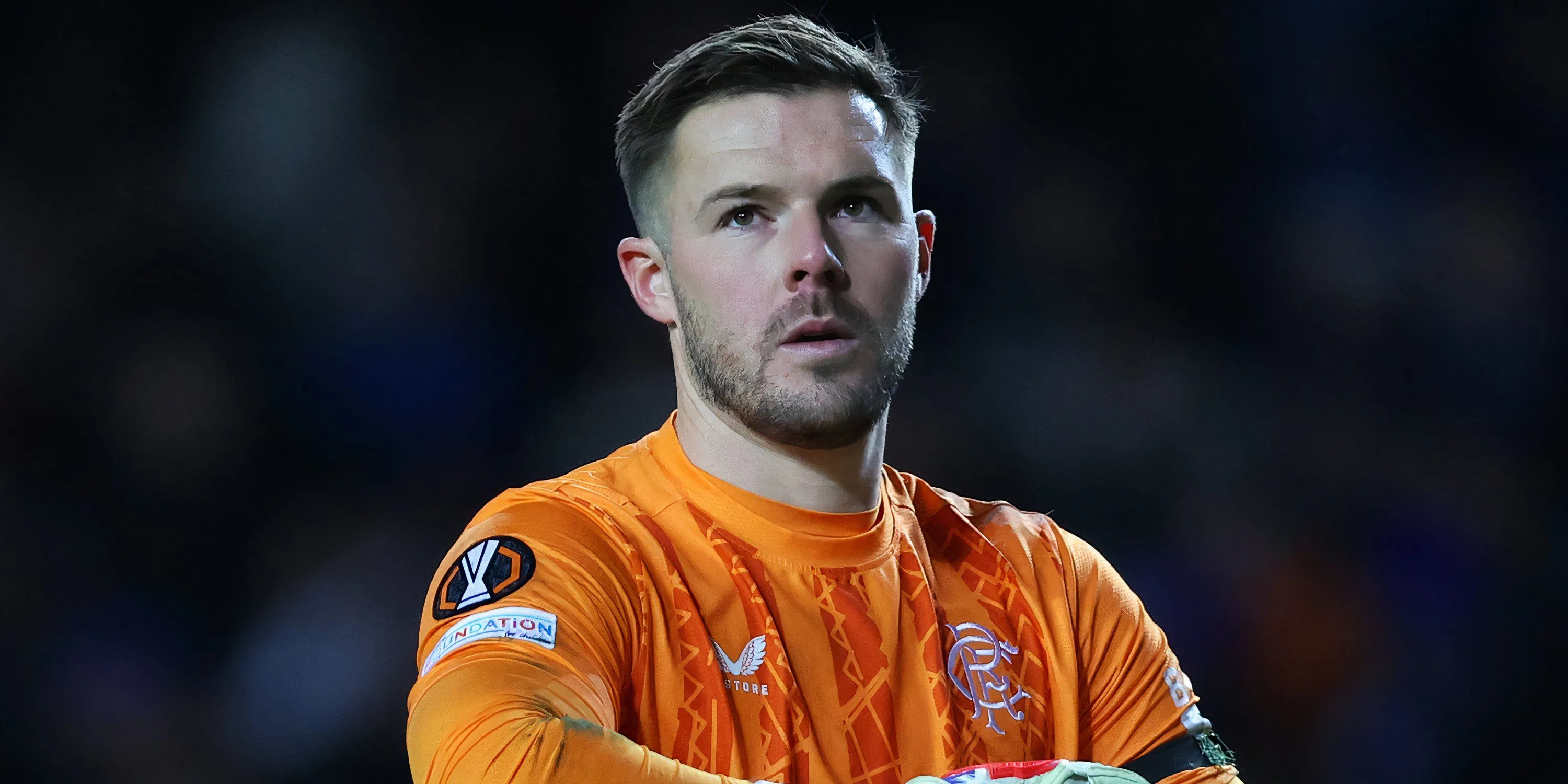 Thủ môn Jack Butland của Rangers trong một trận đấu tại đấu trường châu Âu.