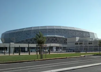 Tổng quan Sân vận động Allianz Riviera nhìn từ trên cao, kiến trúc hiện đại tại Nice