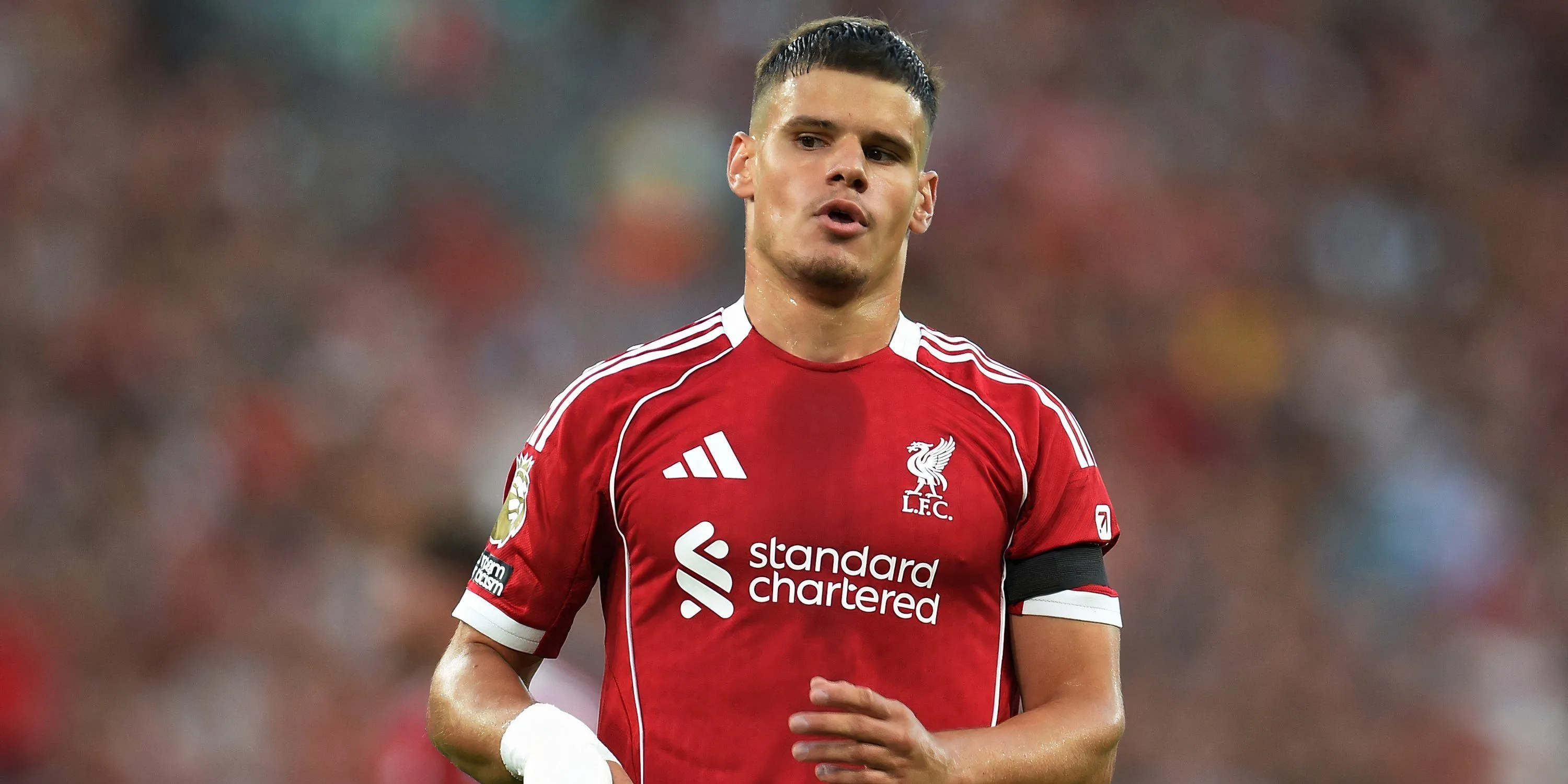 Milos Kerkez trong màu áo Liverpool sau màn ra mắt tại Premier League