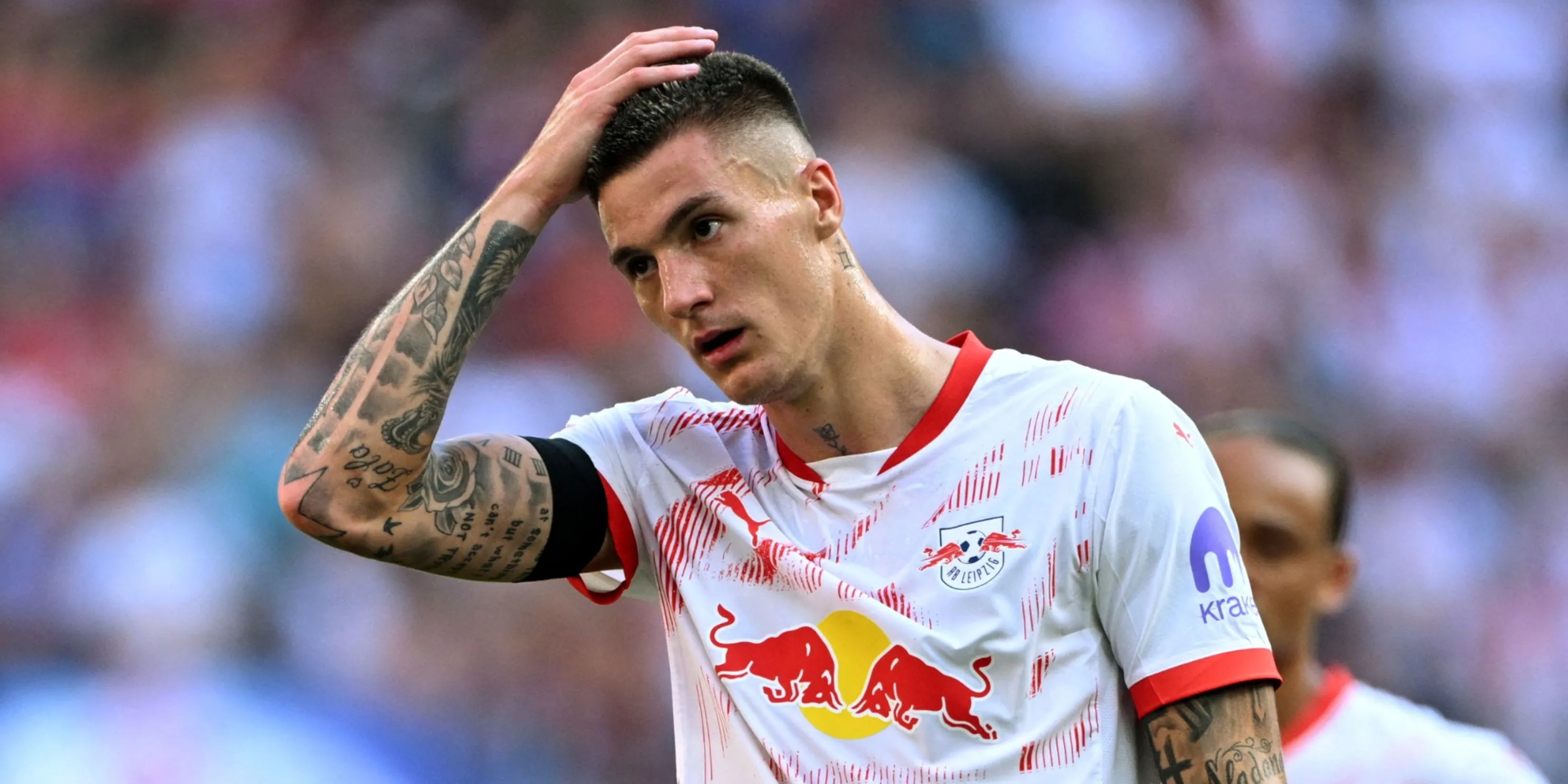 Tiền đạo Benjamin Sesko trong màu áo câu lạc bộ của mình, là mục tiêu chuyển nhượng của Manchester United