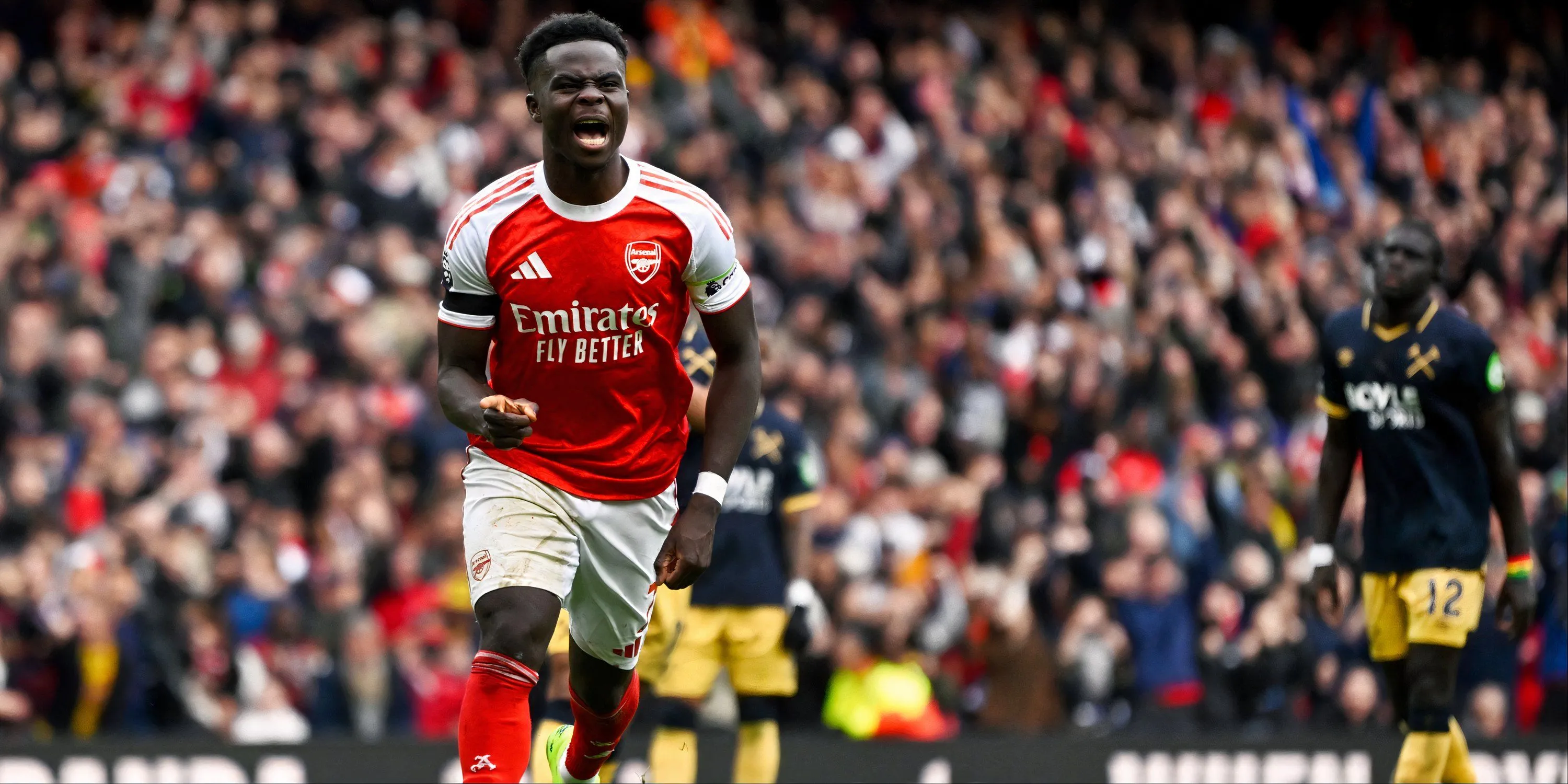Bukayo Saka trong màu áo Arsenal ở Premier League