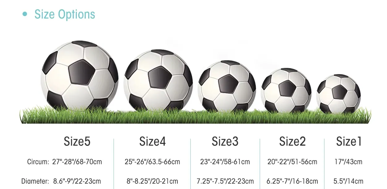 Các size bóng phục vụ cho mục đích khác nhau, phân biệt futsal, 5 người và trẻ em