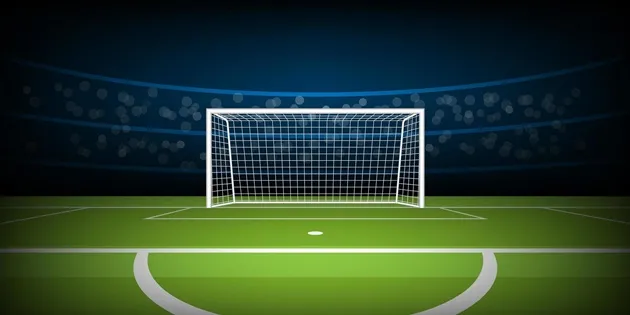 Vị trí khung thành trên sân được đánh dấu rõ ràng, tuân thủ quy định về tâm và mép trong cột dọc