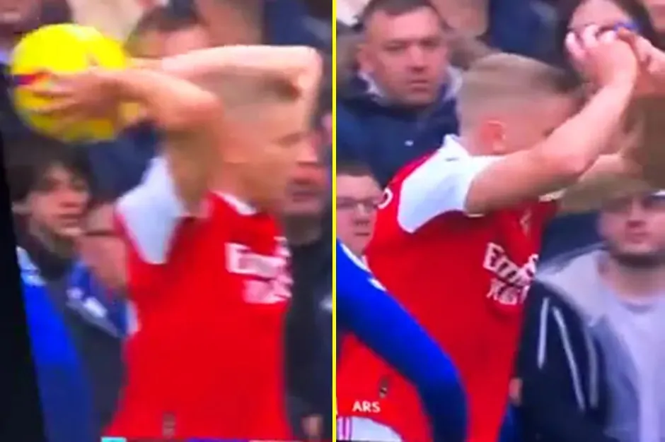 Zinchenko ném biên sai trong trận Arsenal - Chelsea, dẫn đến mất quyền triển khai bóng.